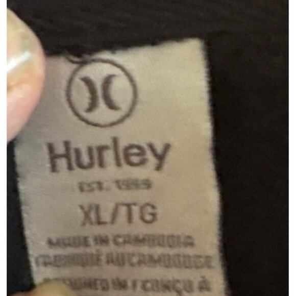 Hurley Mens XL Black Pullover Hoodie With Kangaroo Pocket & Drawstring - Picture 3 of 8